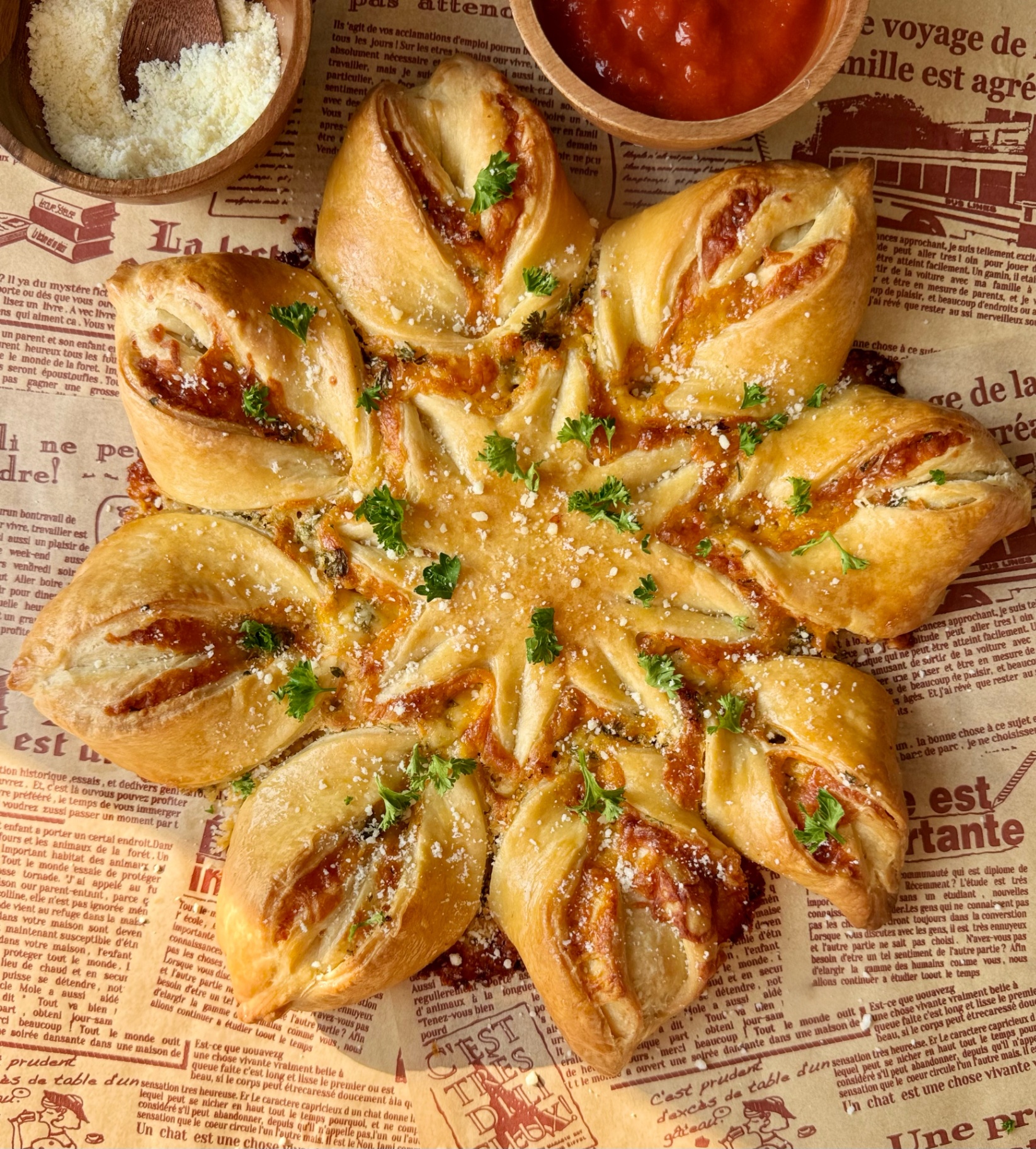 Garlic-Herb Parmesan Star Bread